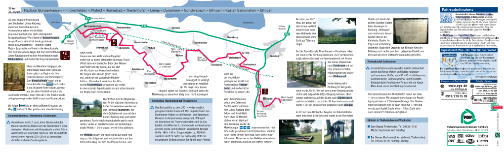 Radtour Gunzenhausen – Frickenfelden – Pfofeld – Römerbad – Theilenhofen – Limes – Dorsbrunn – Gündersbach – Ellingen – Kastell Sablonetum – Ellingen