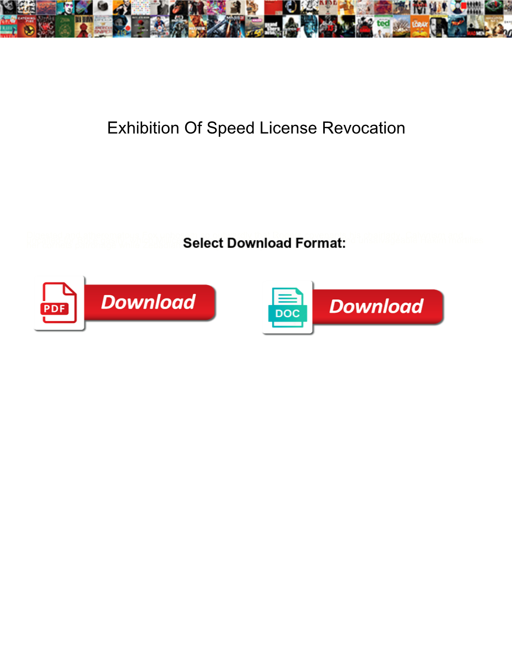 Exhibition of Speed License Revocation