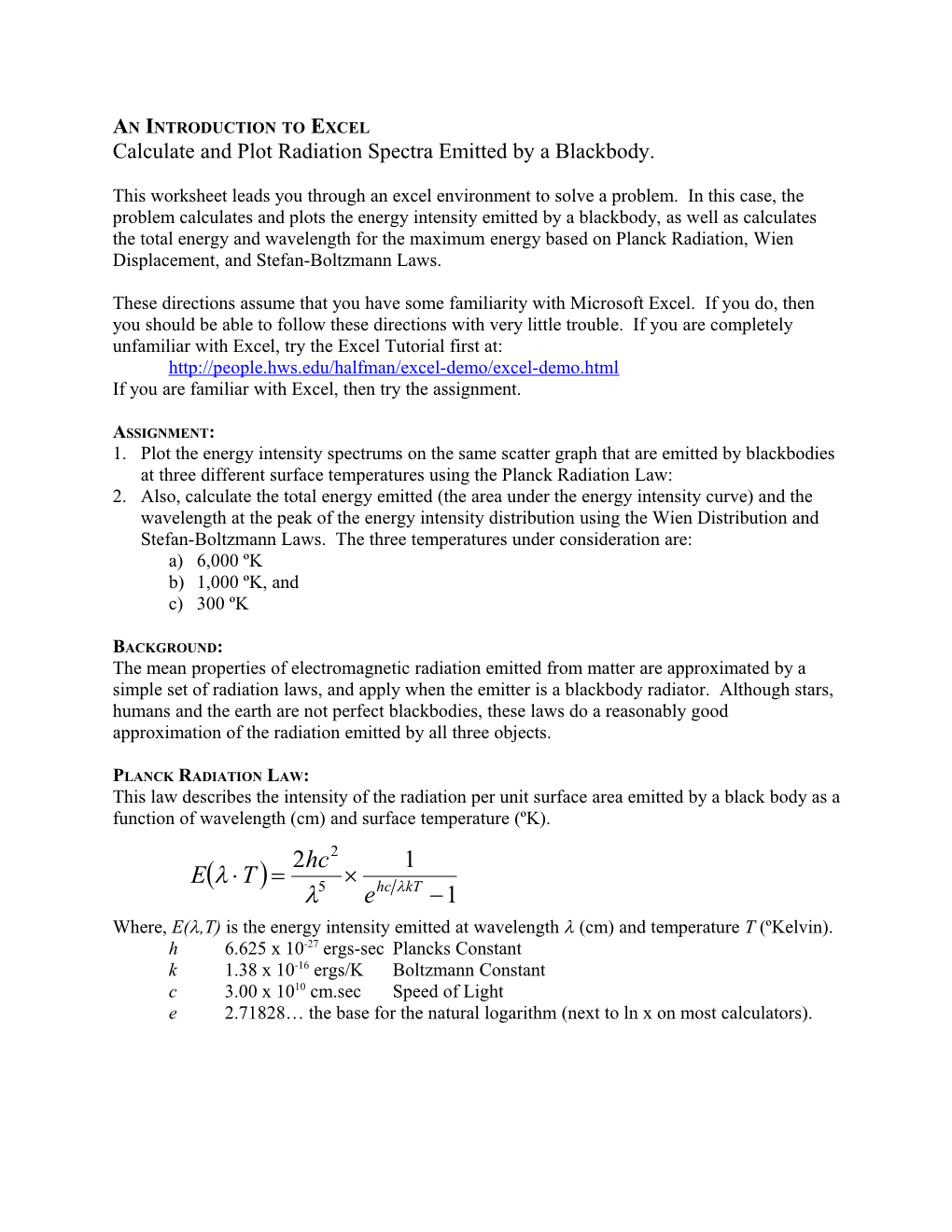 An Introduction to Excel