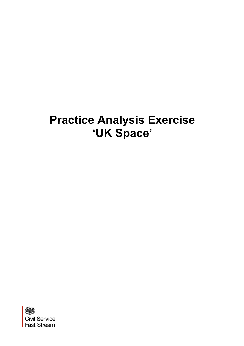 Practice Analysis Exercise 'UK Space'