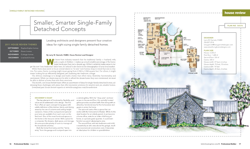 Smaller, Smarter Single-Family Detached Concepts