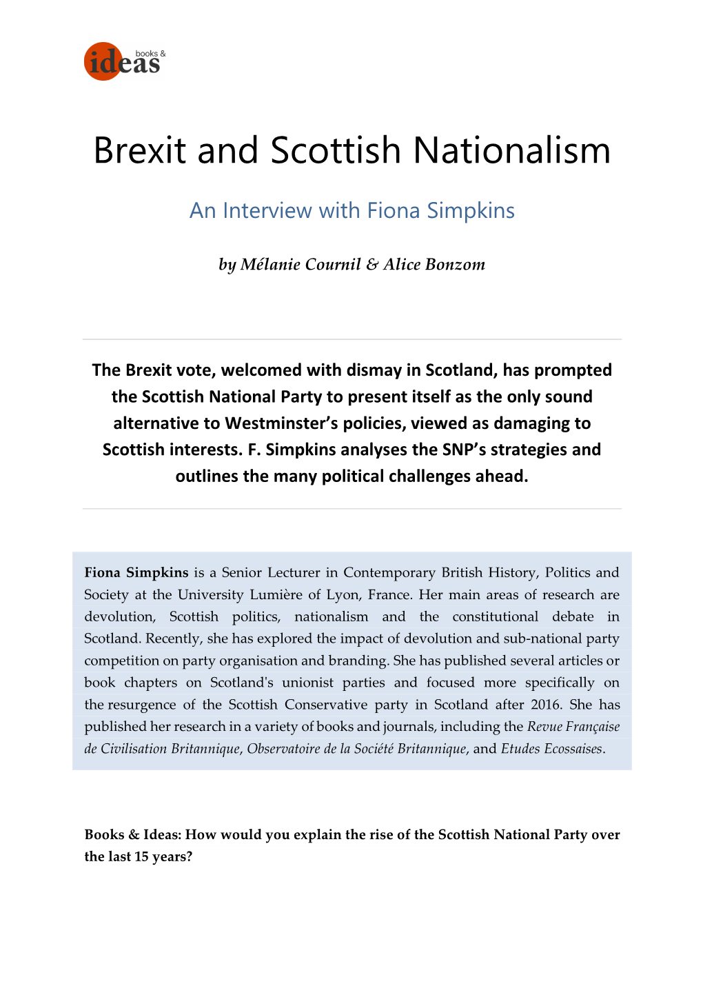 Brexit and Scottish Nationalism