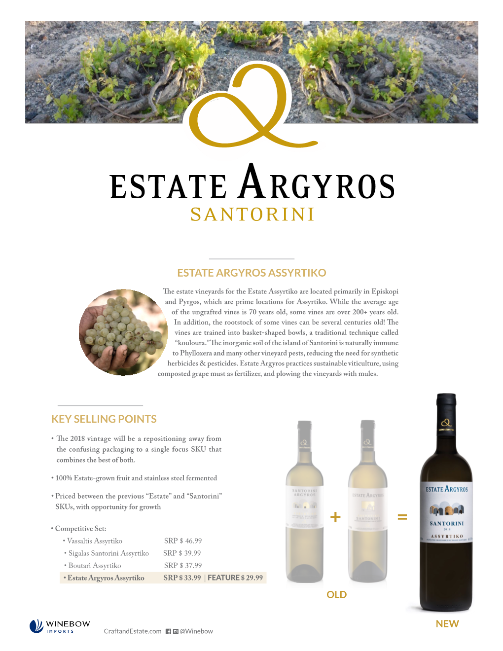 Estate Argyros Assyrtiko Key Selling Points