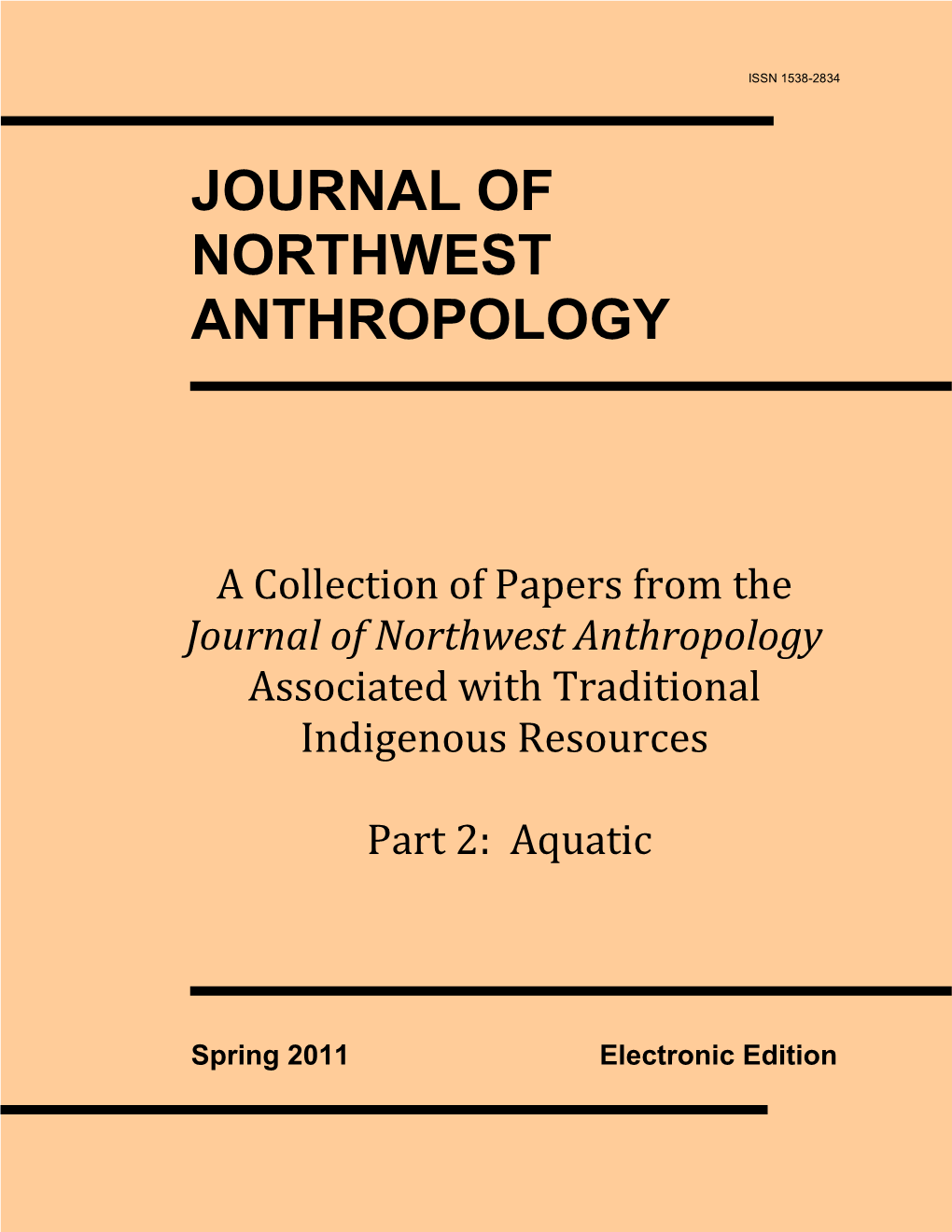 Northwest Anthropological Research Notes