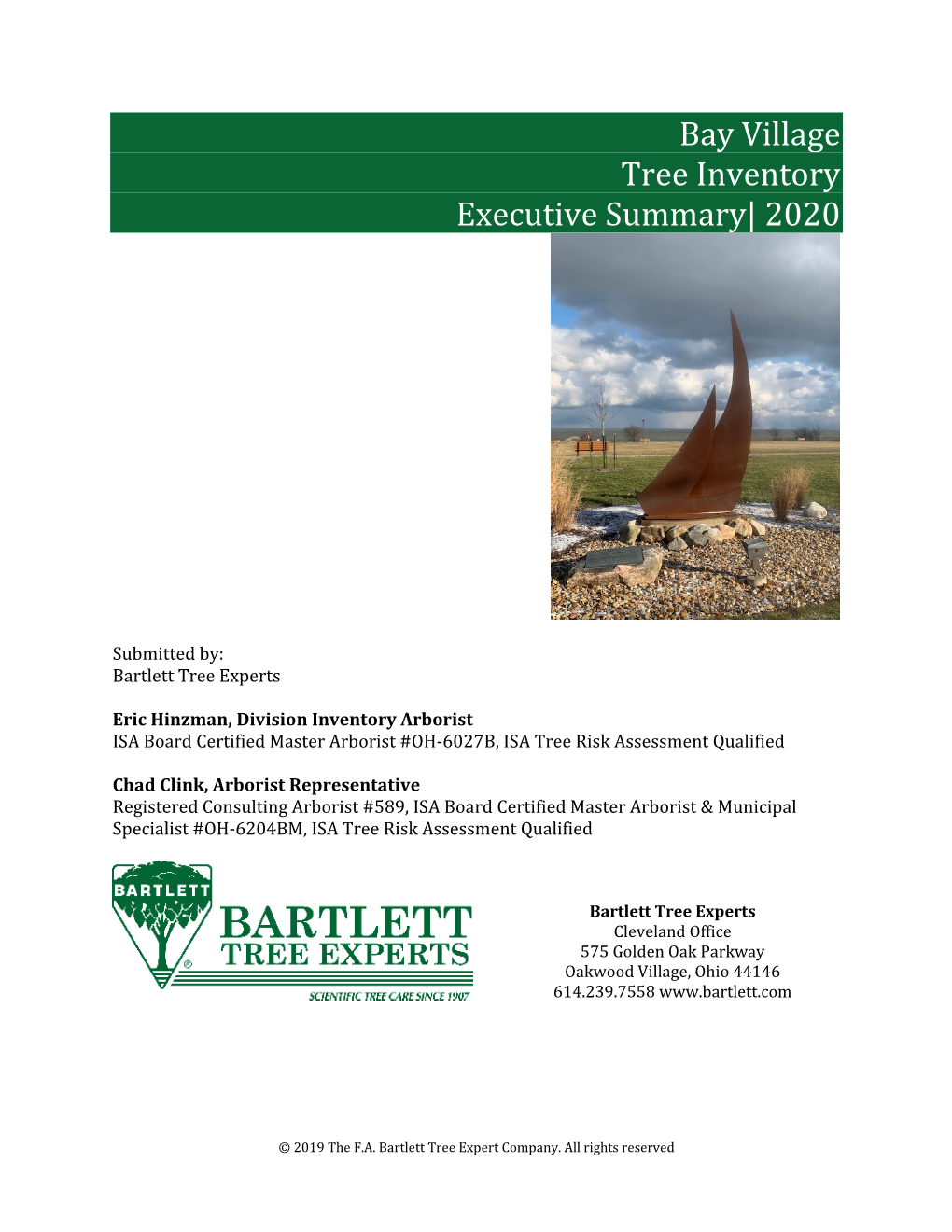 Bay Village Tree Inventory Executive Summary| 2020