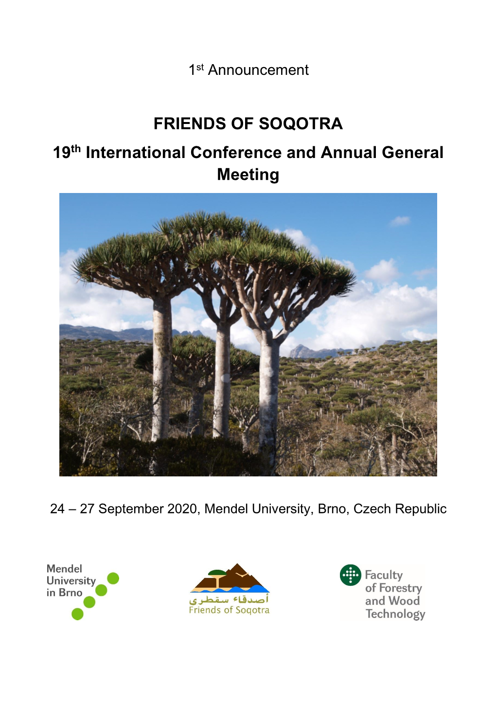 FRIENDS of SOQOTRA 19Th International Conference and Annual General Meeting