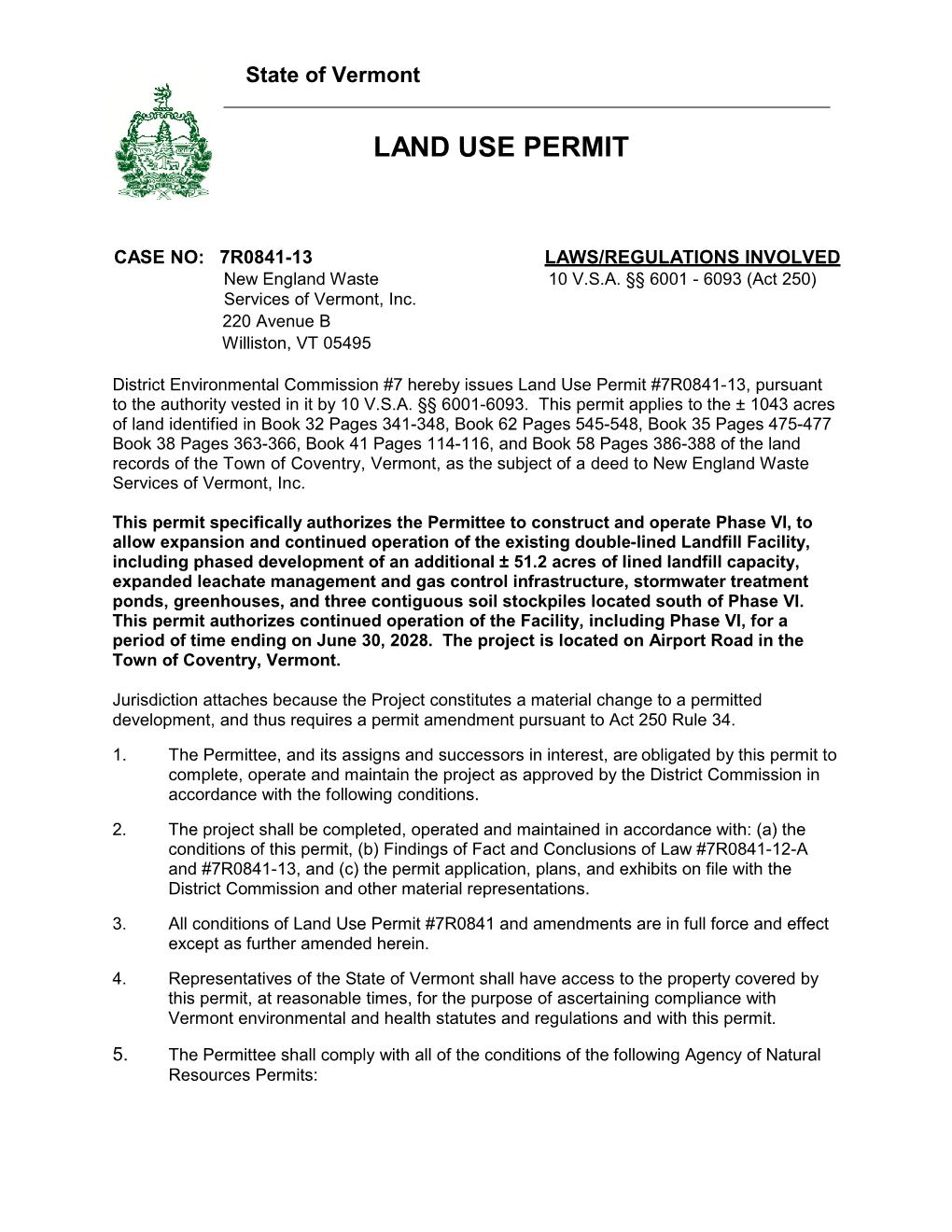 Land Use Permit