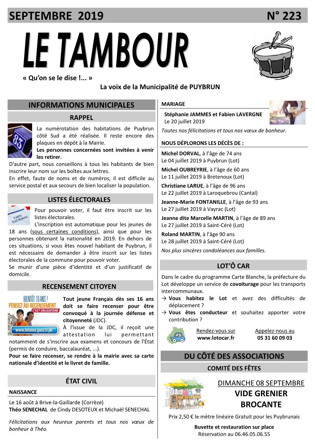 Septembre 2019 N° 223