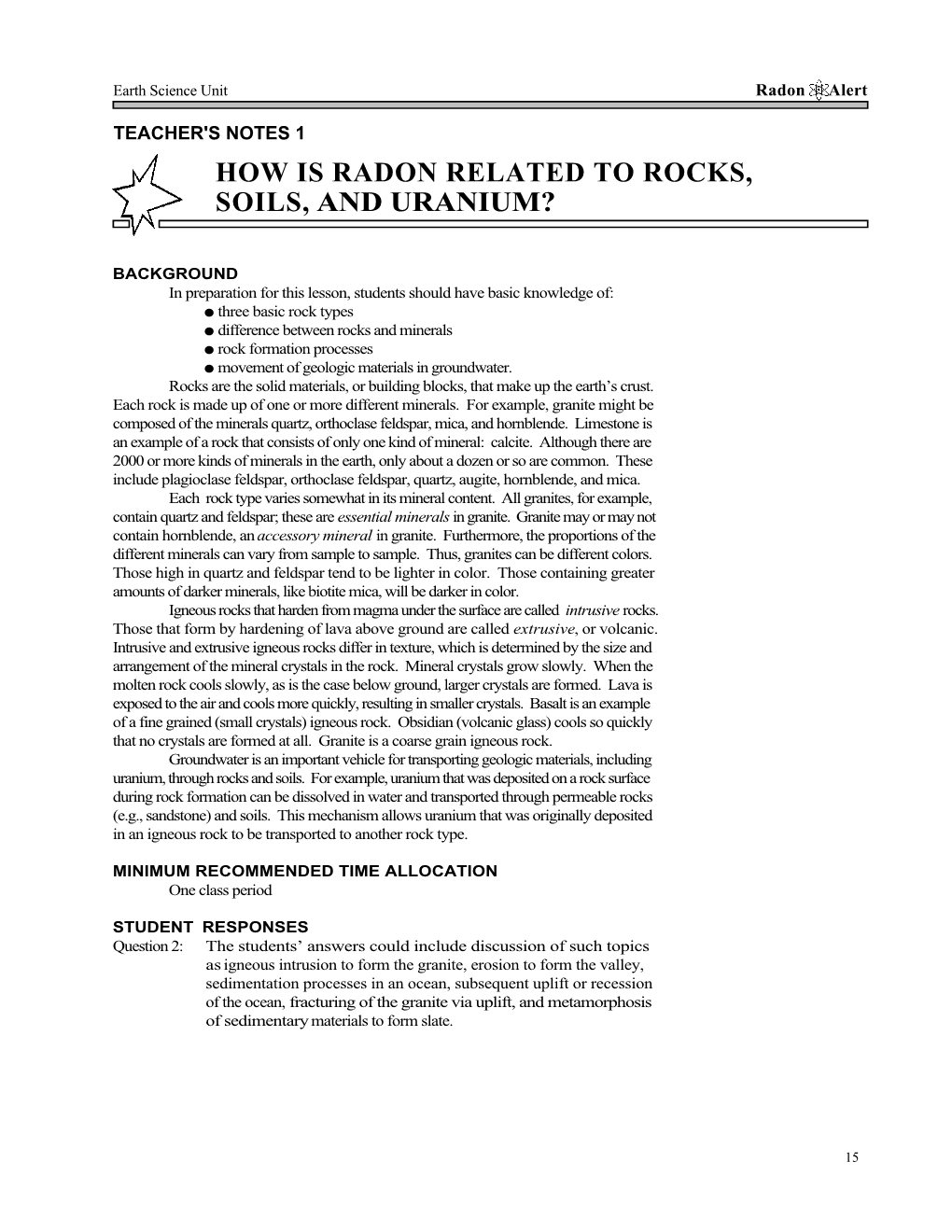 How Is Radon Related to Rocks, Soils, and Uranium?