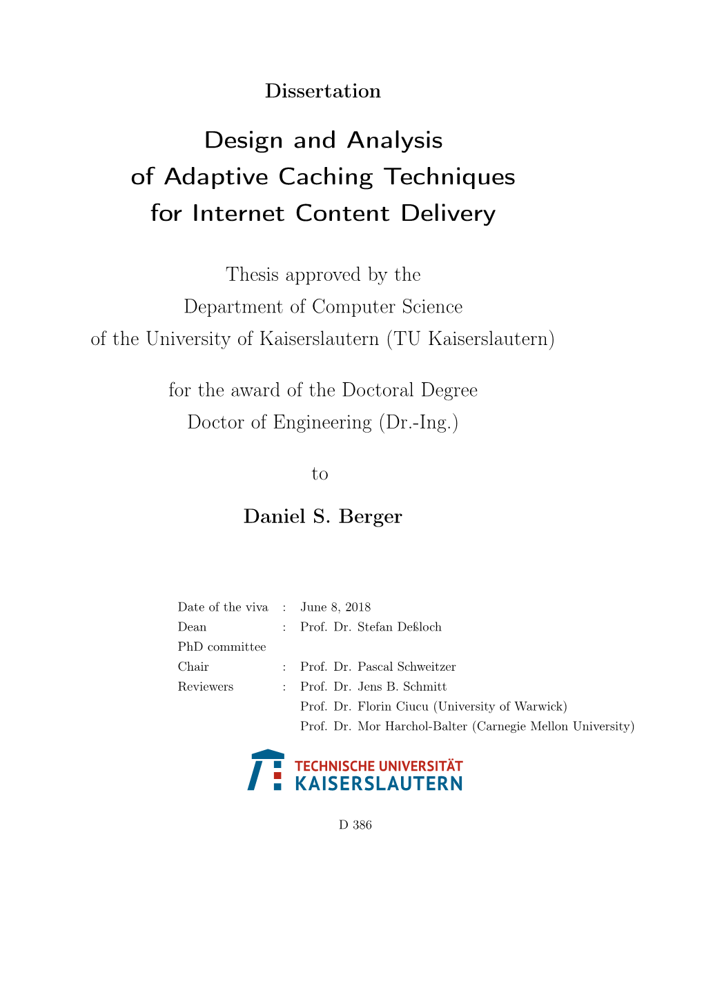 Design and Analysis of Adaptive Caching Techniques for Internet Content Delivery