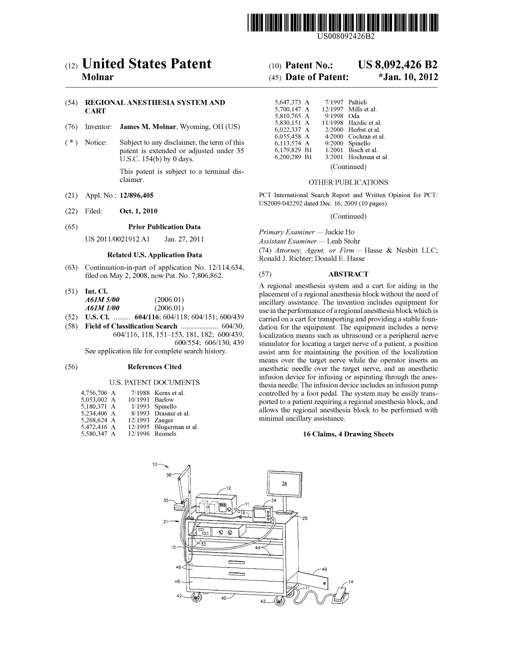 (12) United States Patent (10) Patent No.: US 8,092.426 B2 Molnar (45) Date of Patent: *Jan