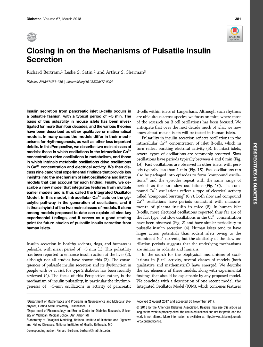 Closing in on the Mechanisms of Pulsatile Insulin Secretion