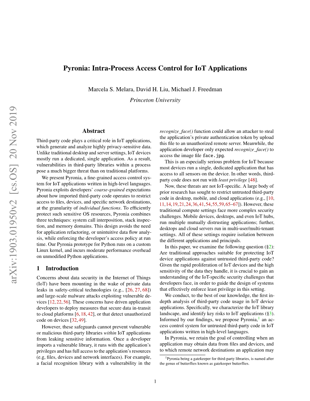 Arxiv:1903.01950V2 [Cs.OS] 20 Nov 2019