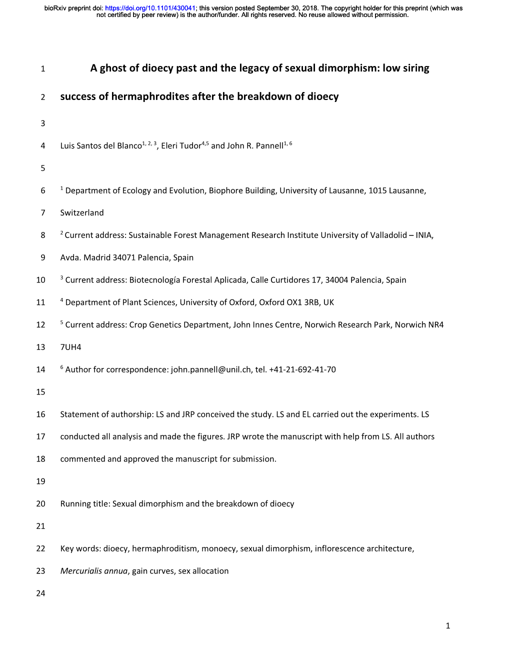 Low Siring Success of Hermaphrodites After the Breakdown of Dioecy