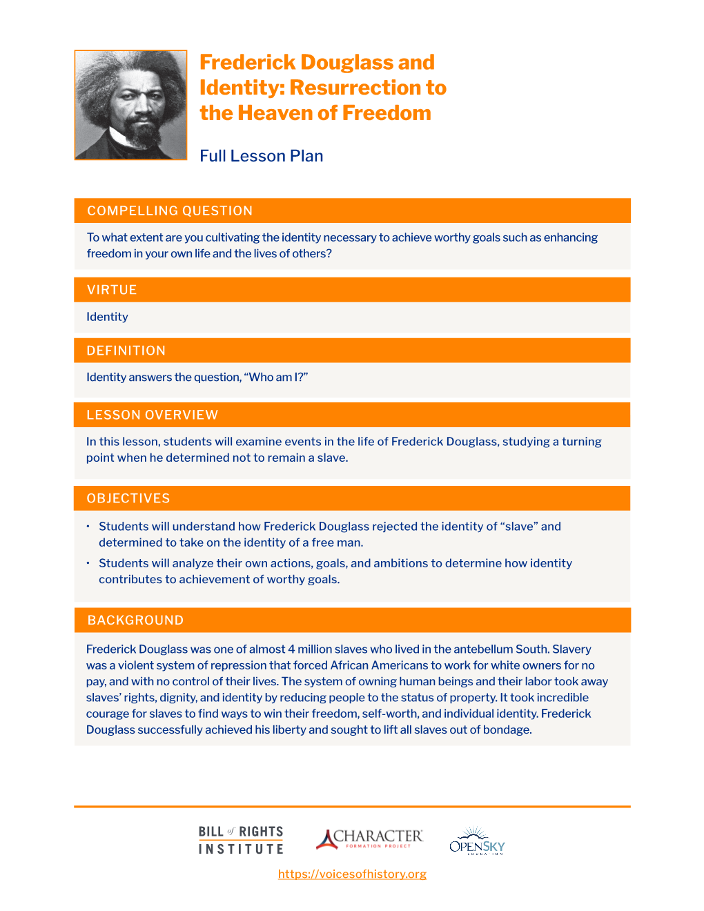 Frederick Douglass and Identity: Resurrection to the Heaven of Freedom