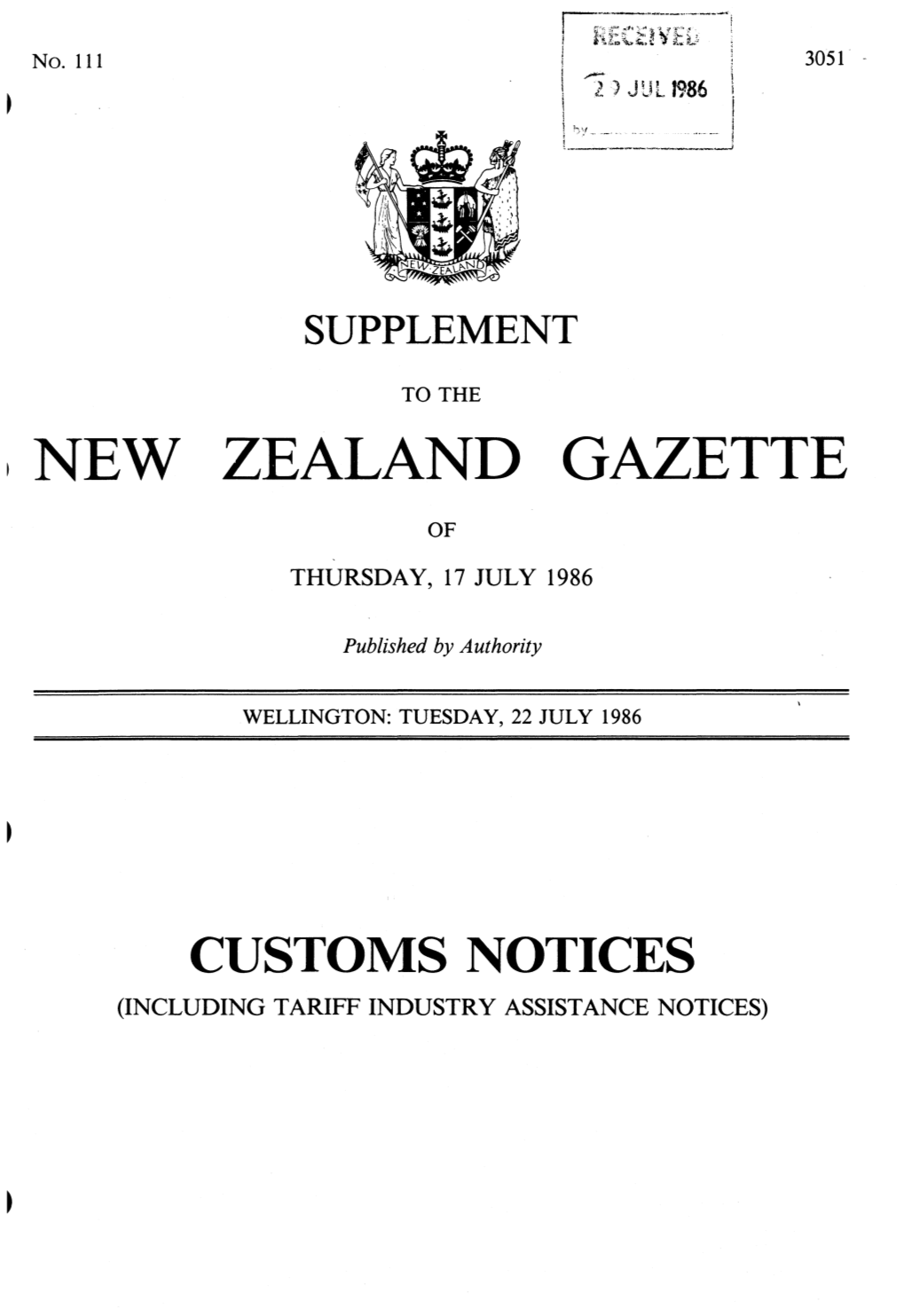 I New Zealand Gazette