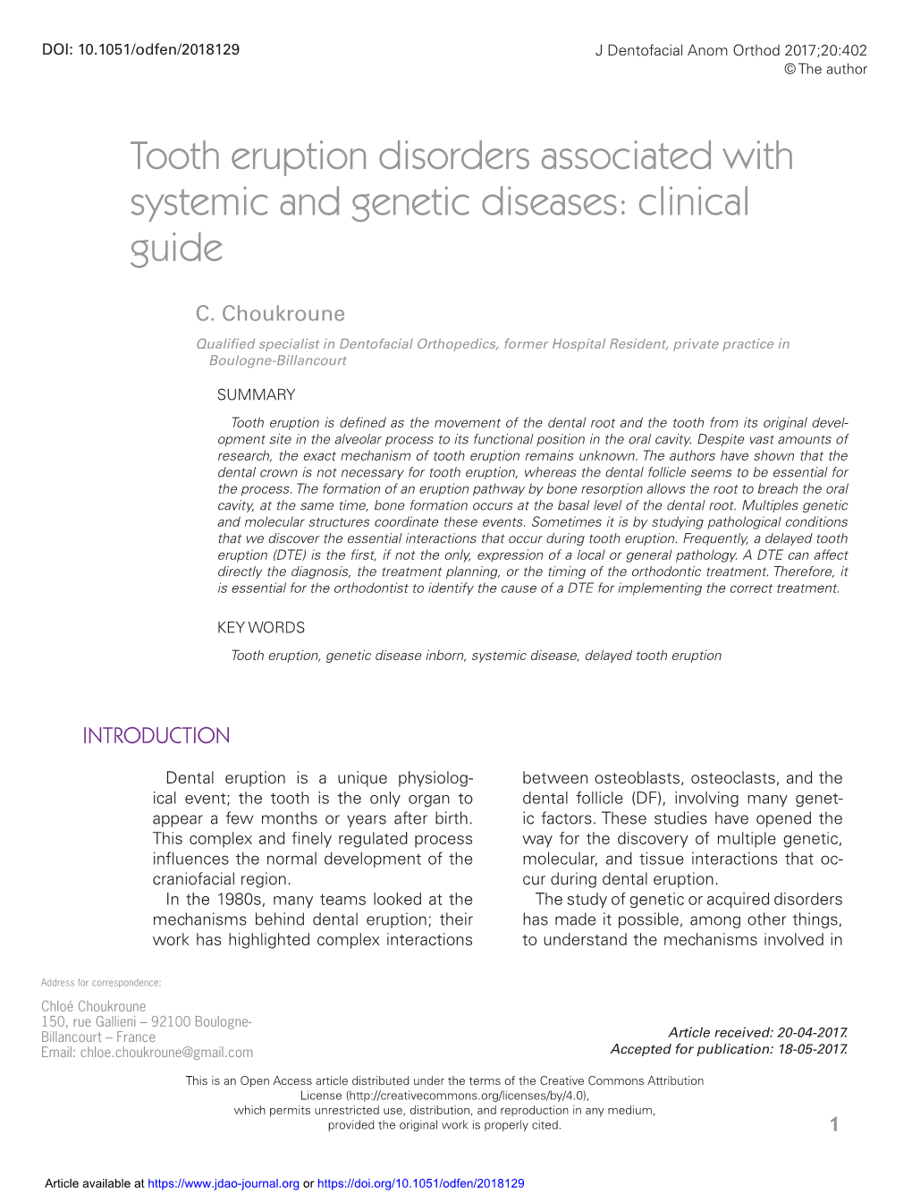 Tooth Eruption Disorders Associated with Systemic and Genetic Diseases: Clinical Guide