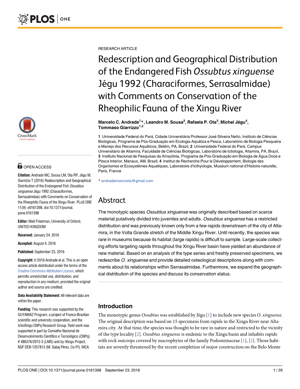 Redescription and Geographical Distribution Of