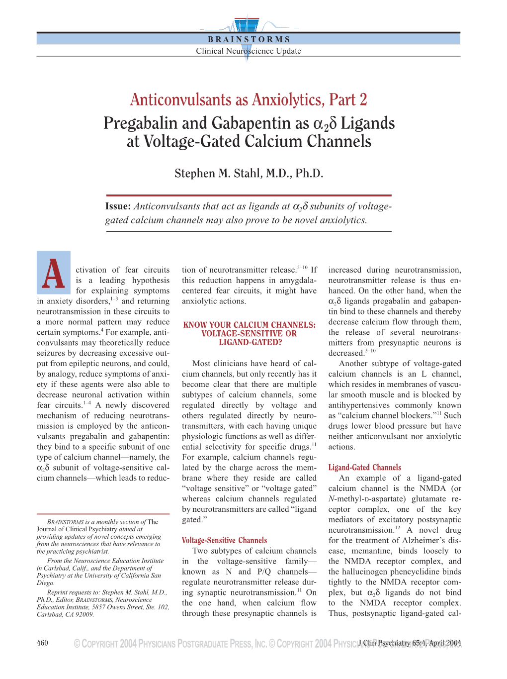 Anticonvulsants As Anxiolytics, Part 2 Pregabalin And