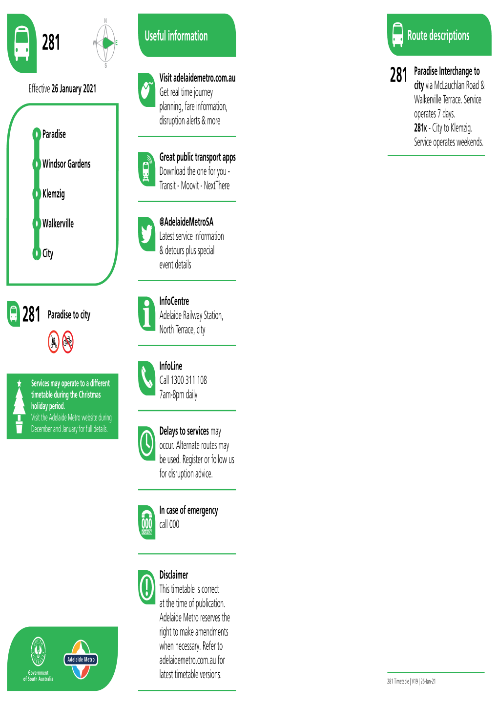 Route Descriptions Useful Information