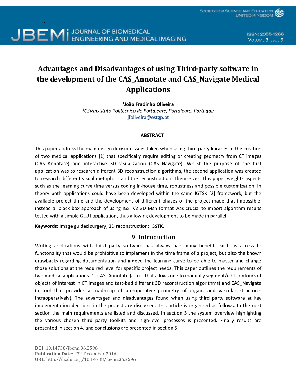 Journal of Biomedical Engineering and Medical Imaging, Volume 3, No 6, December(2016), Pp 96-104