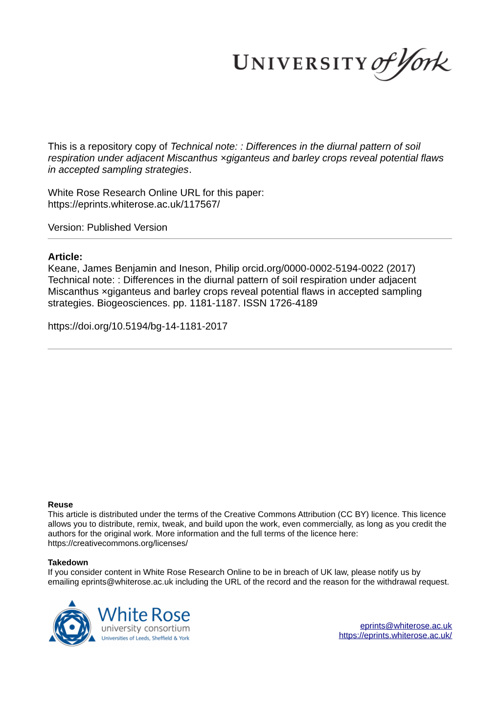 Differences in the Diurnal Pattern of Soil Respiration Under Adjacent Miscanthus ×Giganteus and Barley Crops Reveal Potential Flaws in Accepted Sampling Strategies