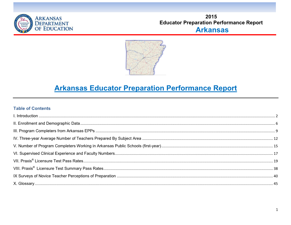 Arkansas Arkansas Educator Preparation Performance Report