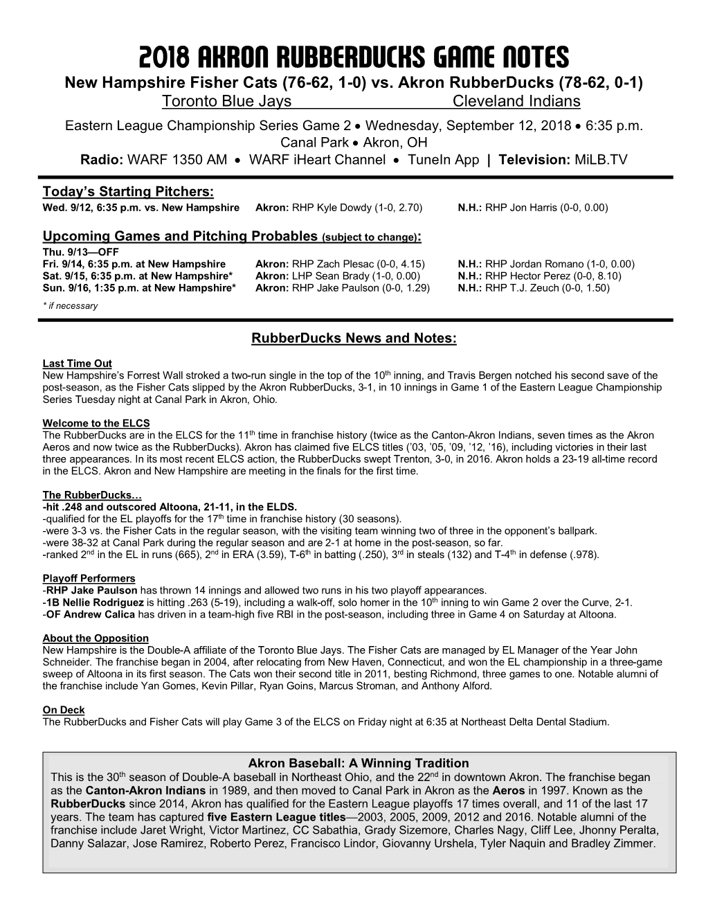 Rubberducks Game Notes 0901218