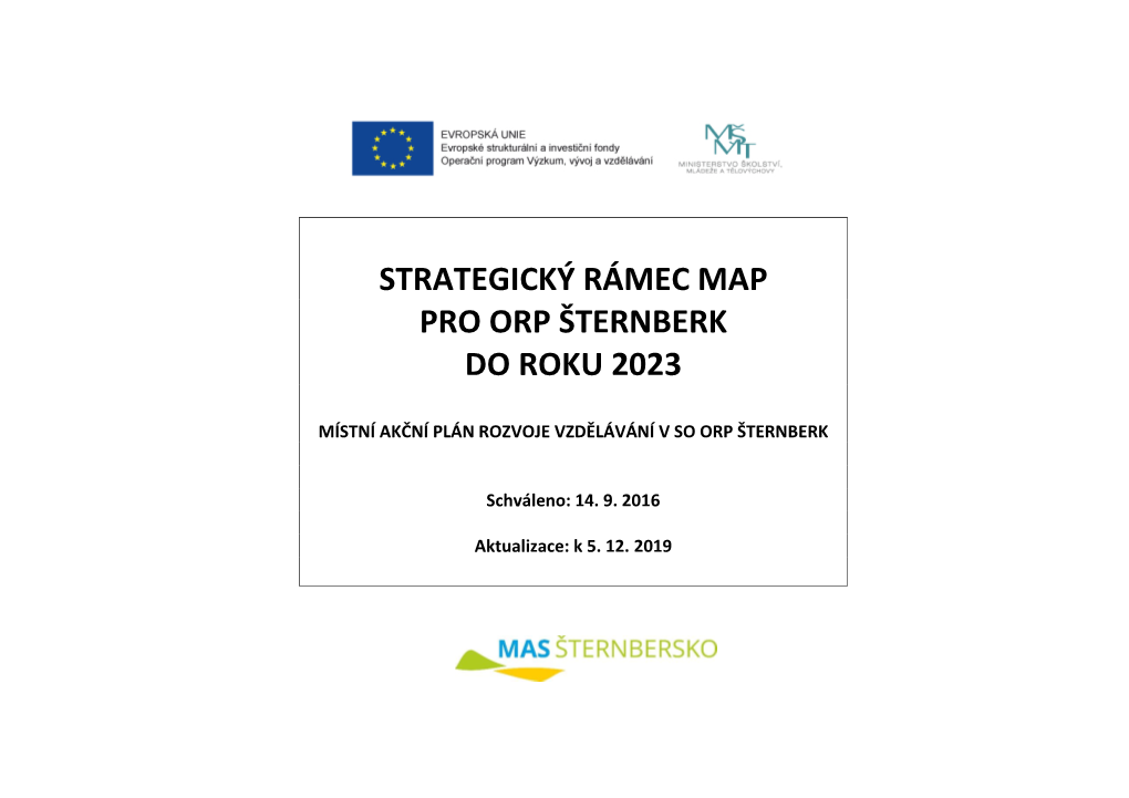 Strategický Rámec Map Pro Orp Šternberk Do Roku 2023