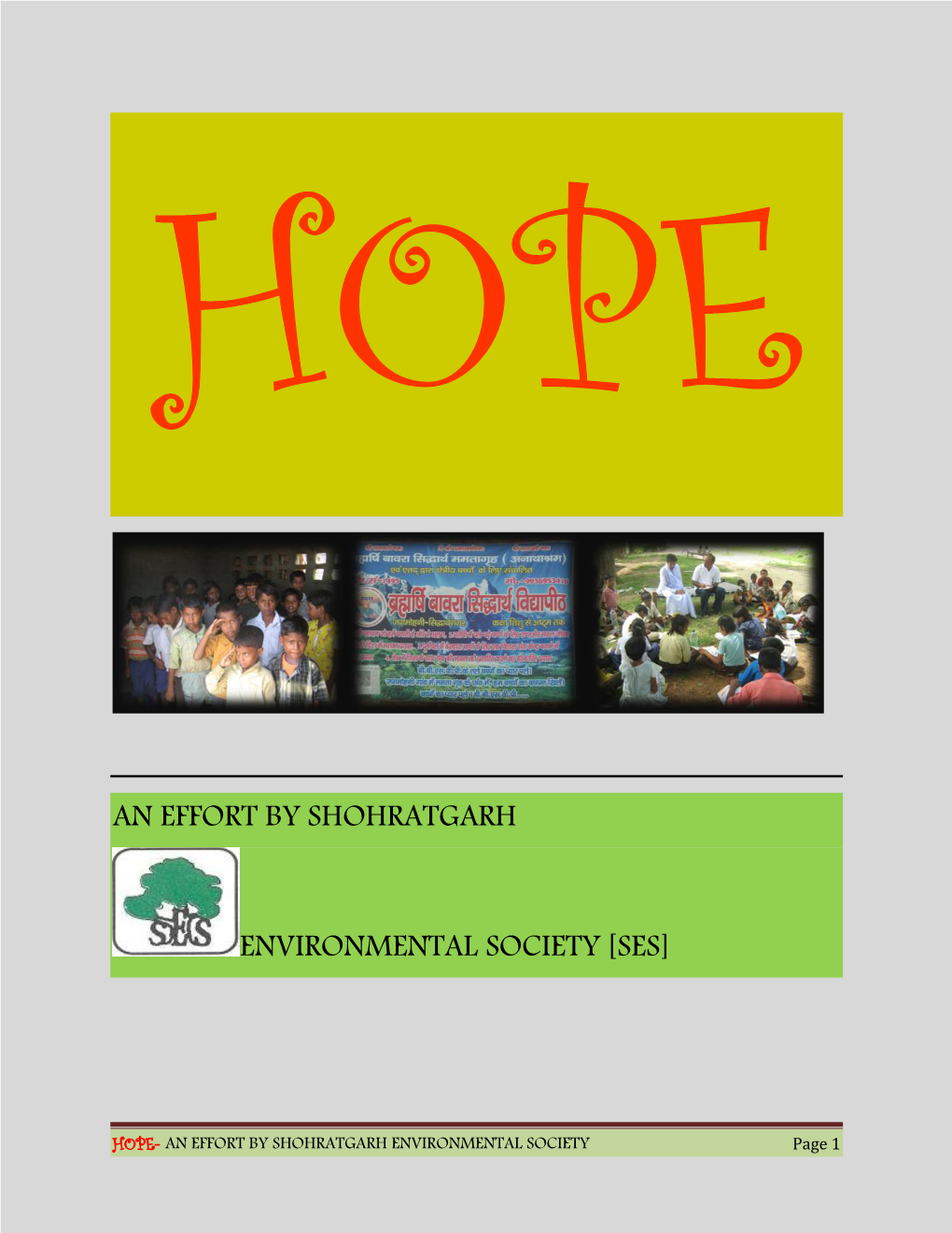 An Effort by Shohratgarh Environmental Society [Ses]