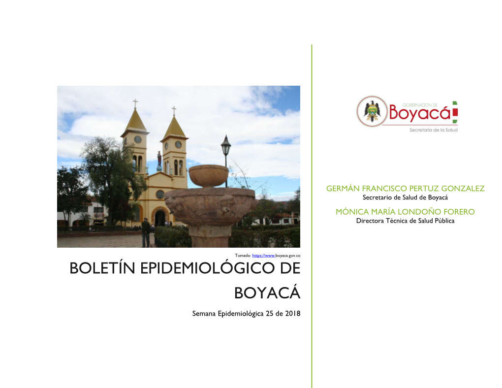 Boletín Epidemiológico De Boyacá