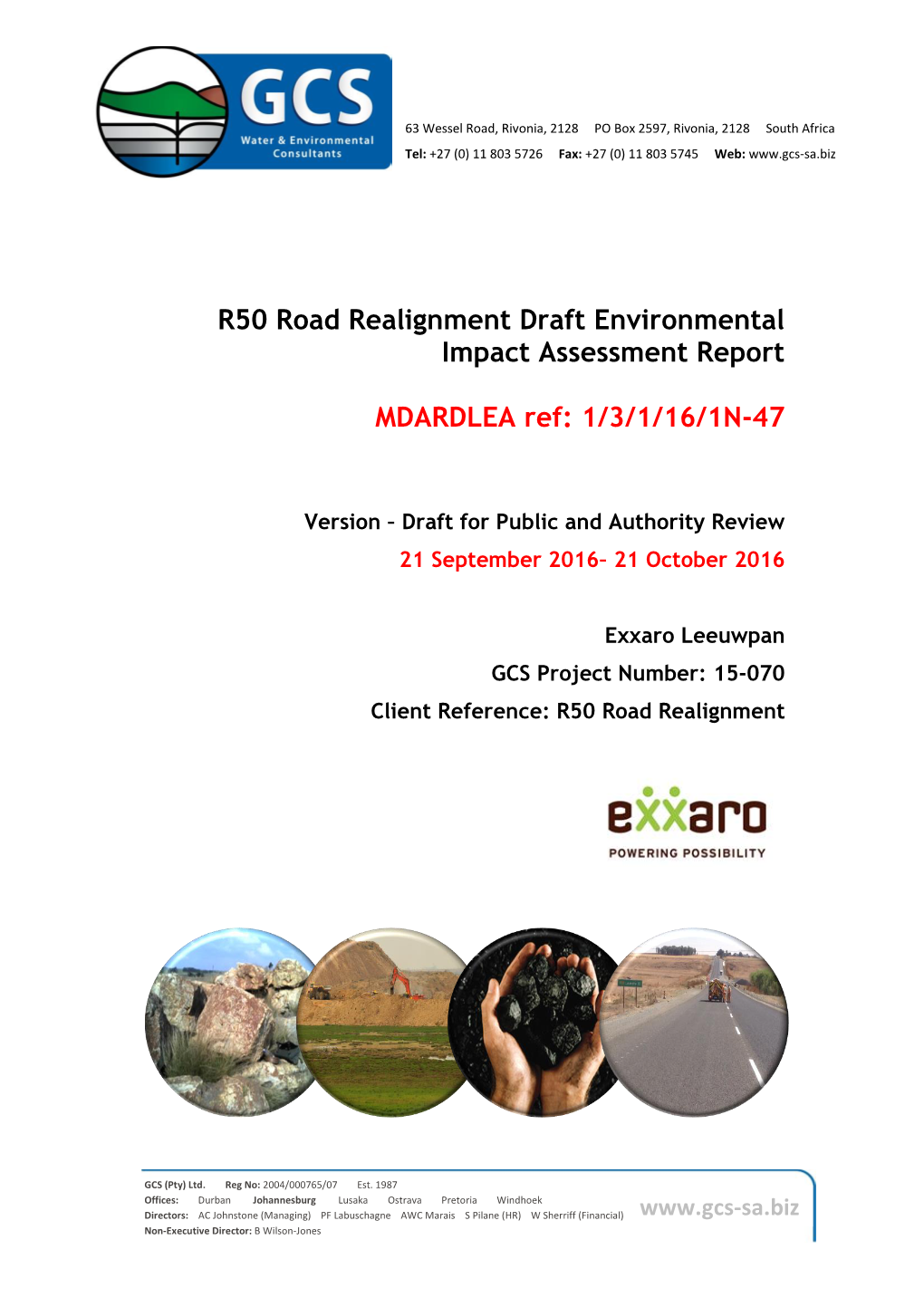 R50 Realignment Draft Environmental Impact Report