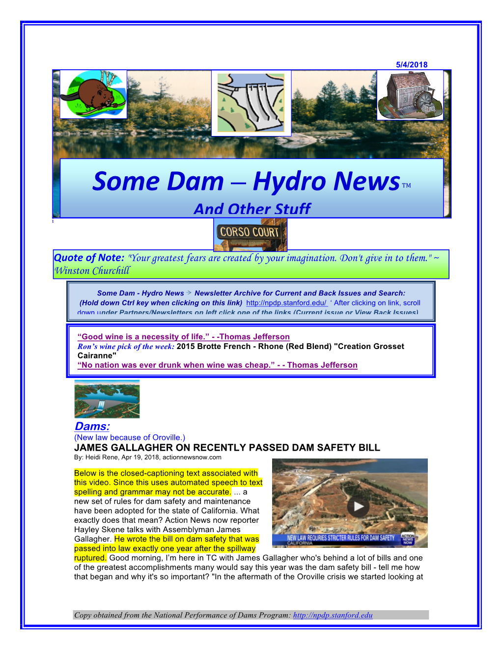 Some Dam – Hydro News TM