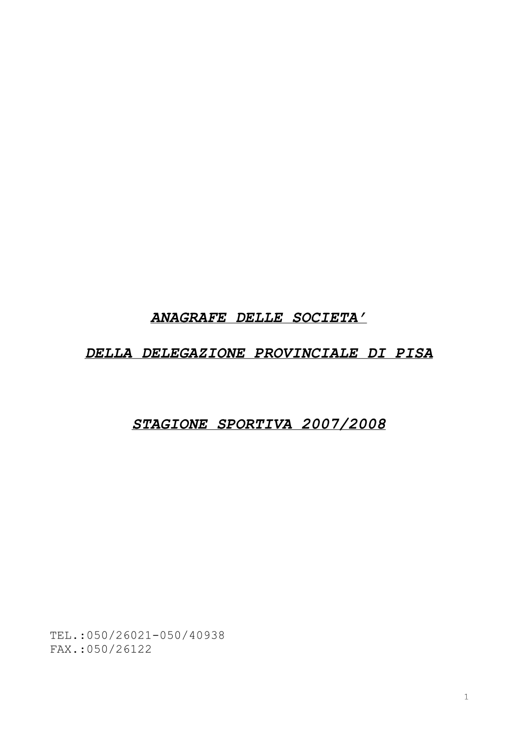 Anagrafe Delle Societa' Della Delegazione