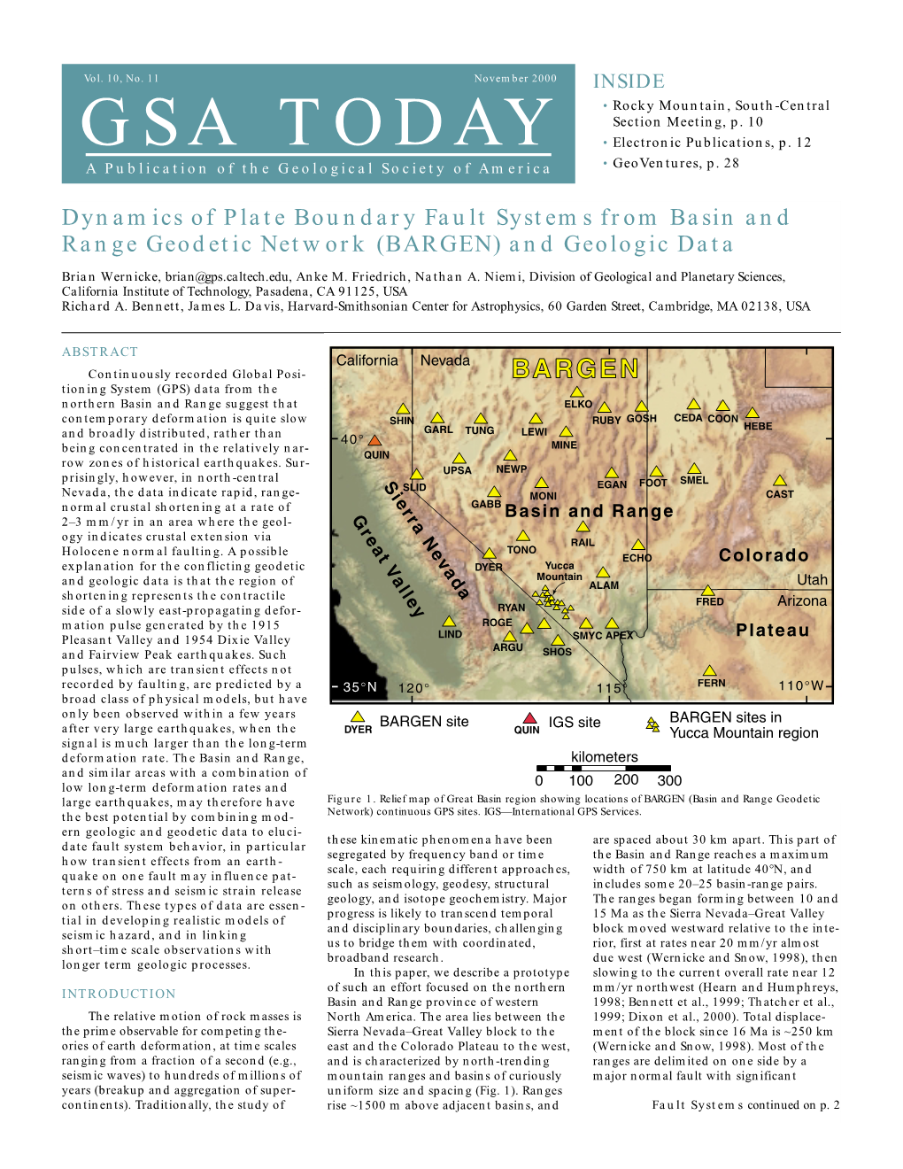 GSA TODAY • Electronic Publications, P