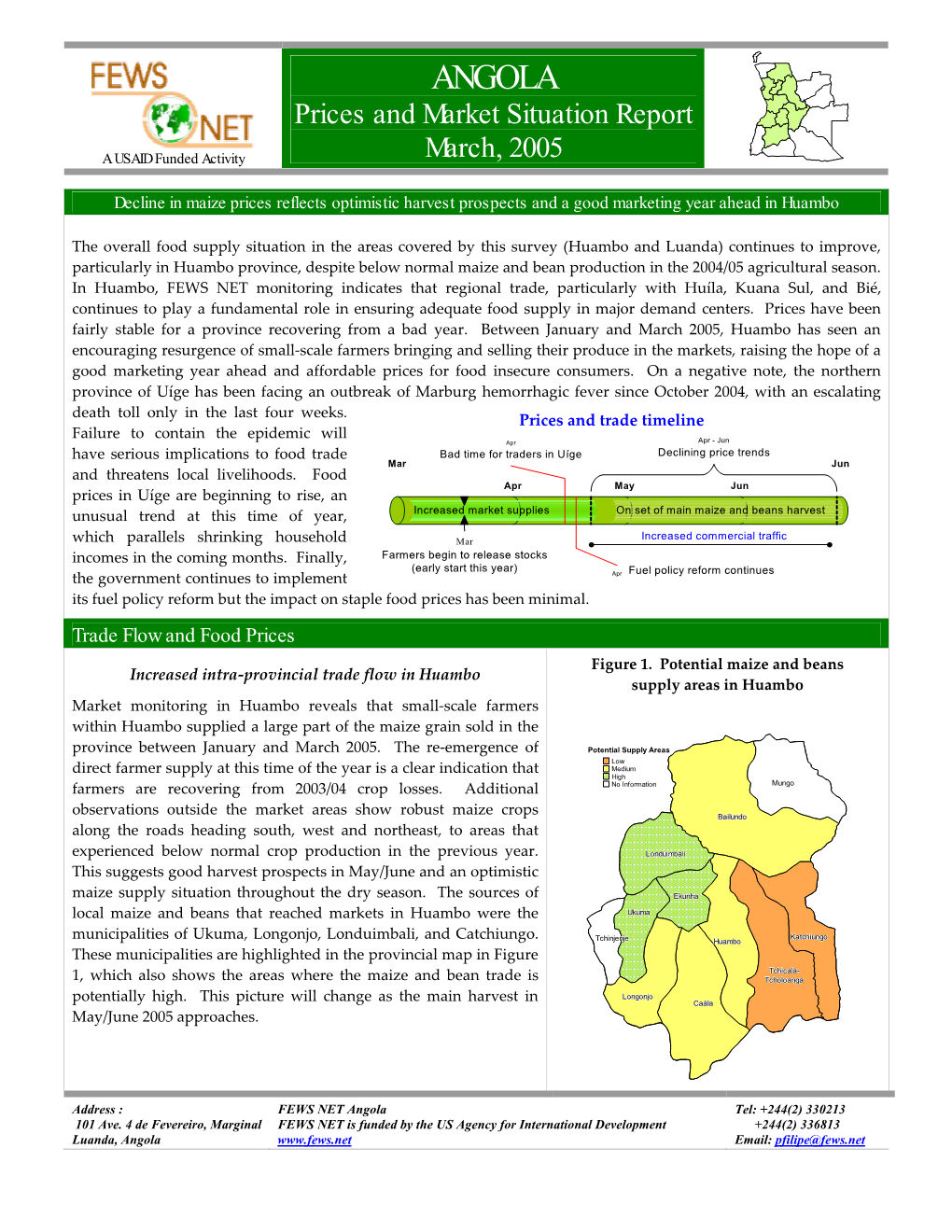 ANGOLA Prices and Market Situation Report