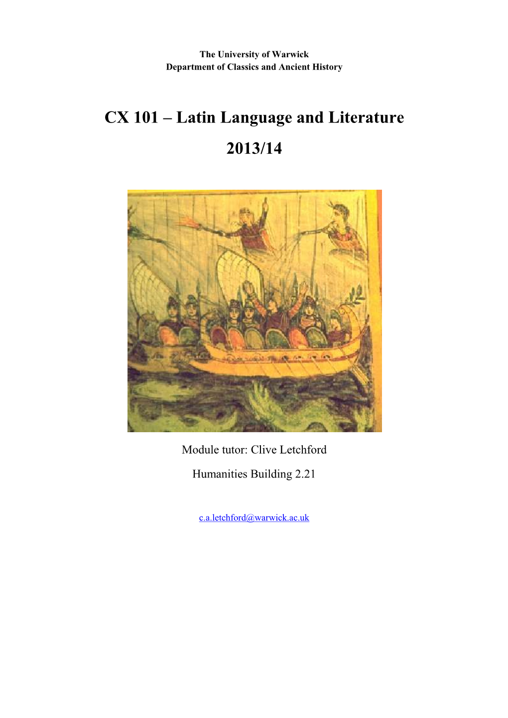 Latin Language and Literature 2013/14