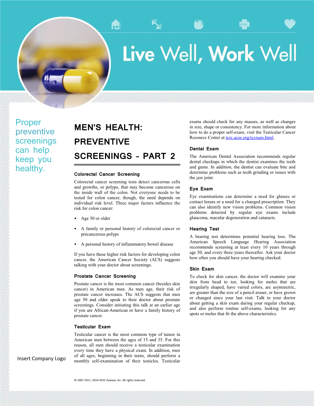 Men S Health: Preventive Screenings Part 2