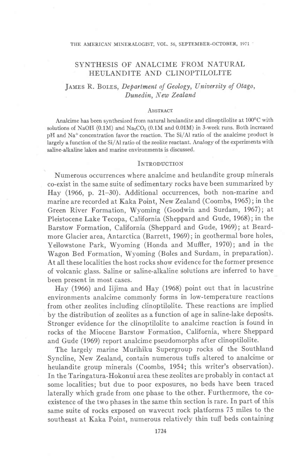 Synthesis of Analcime from Natural Heulandite and Clinoptilolite