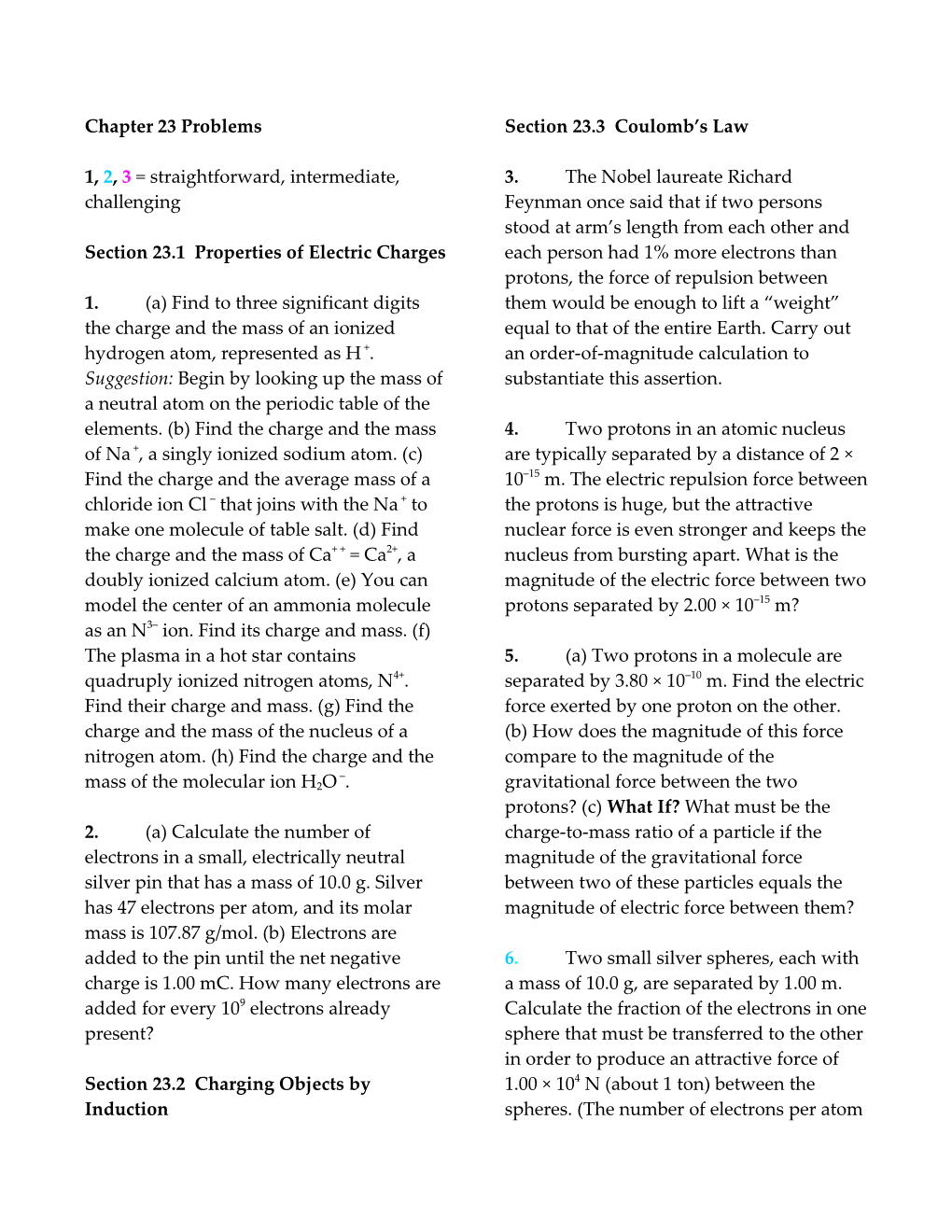 Section 23.1 Properties of Electric Charges