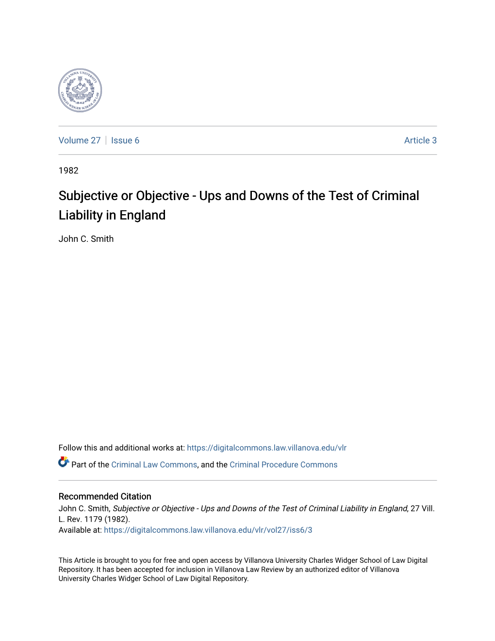 Ups and Downs of the Test of Criminal Liability in England