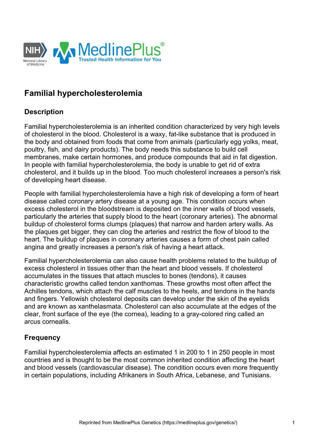 Familial Hypercholesterolemia