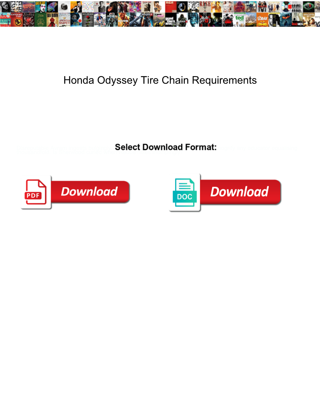 Honda Odyssey Tire Chain Requirements