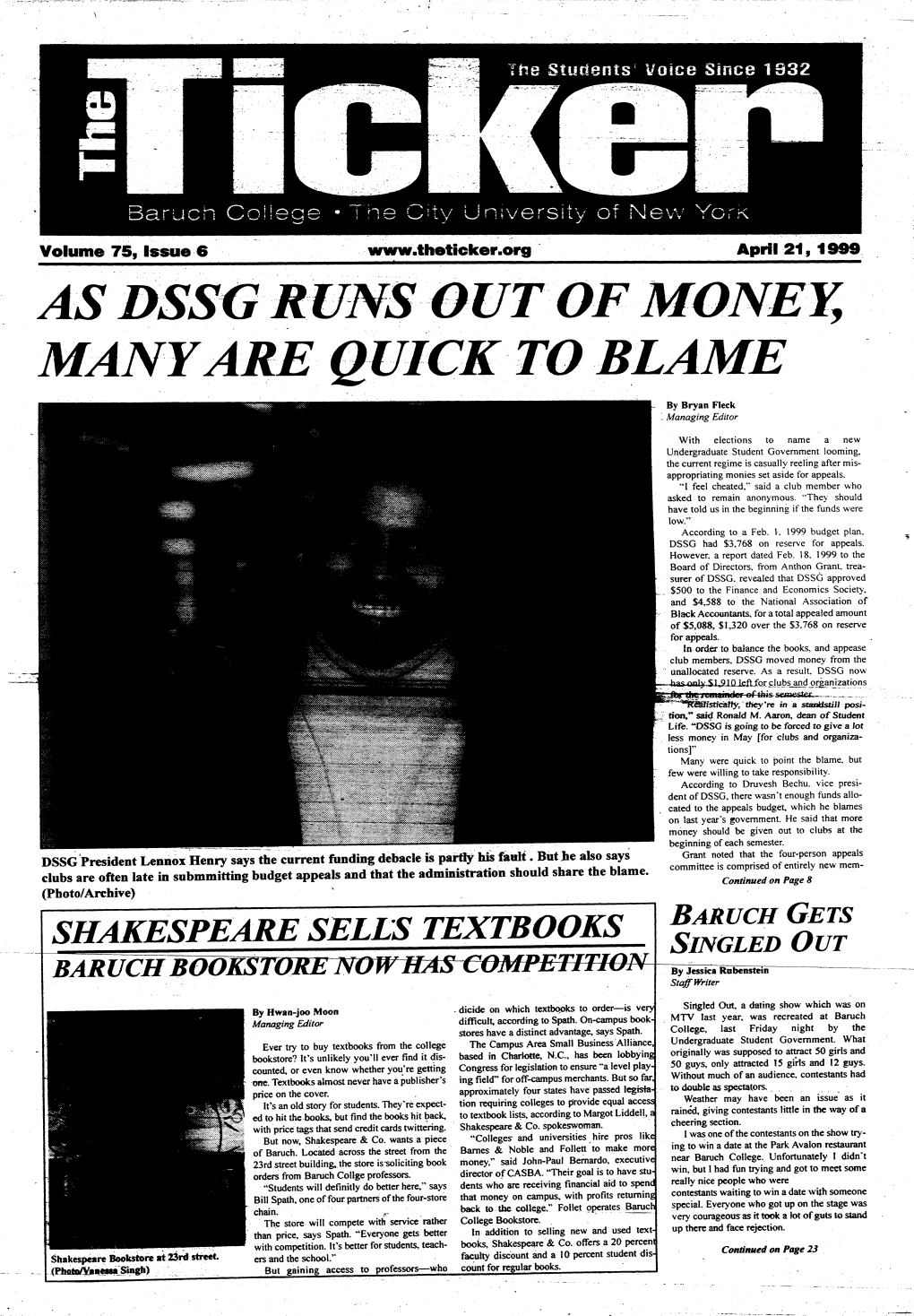 The Ticker, April 21, 1999