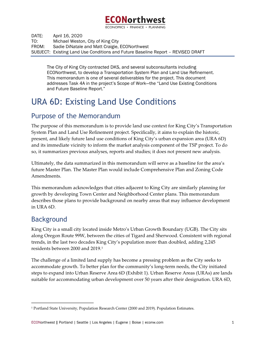 Land Use Existing Conditions REVISED