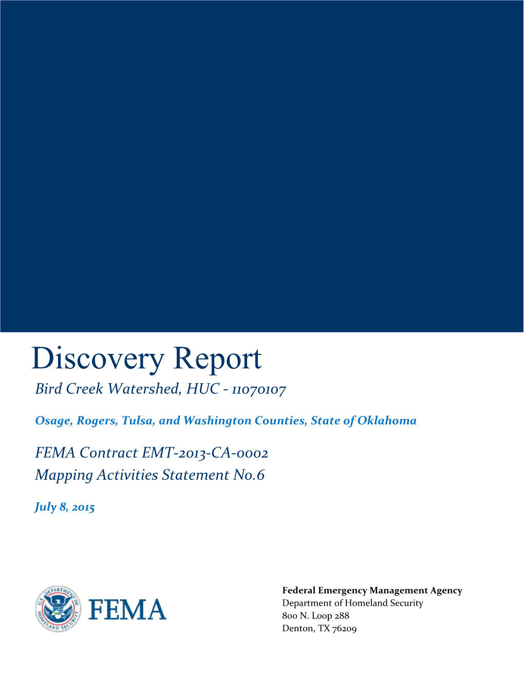 Discovery Report HUC-8 11070107