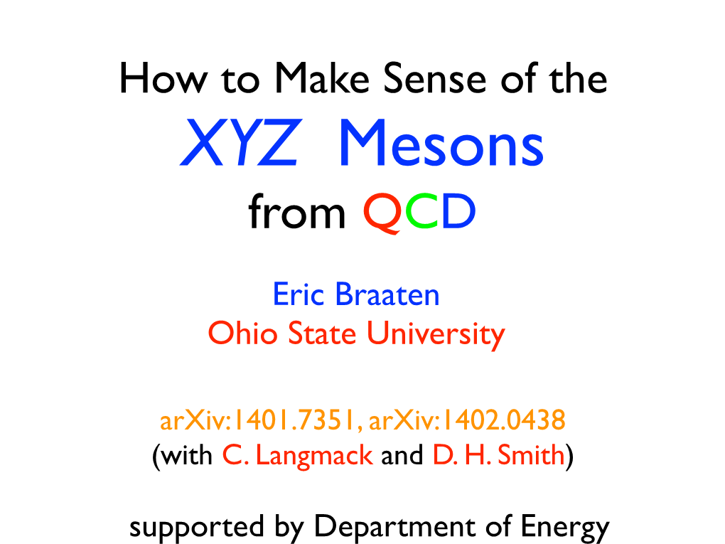 How to Make Sense of the XYZ Mesons from QCD