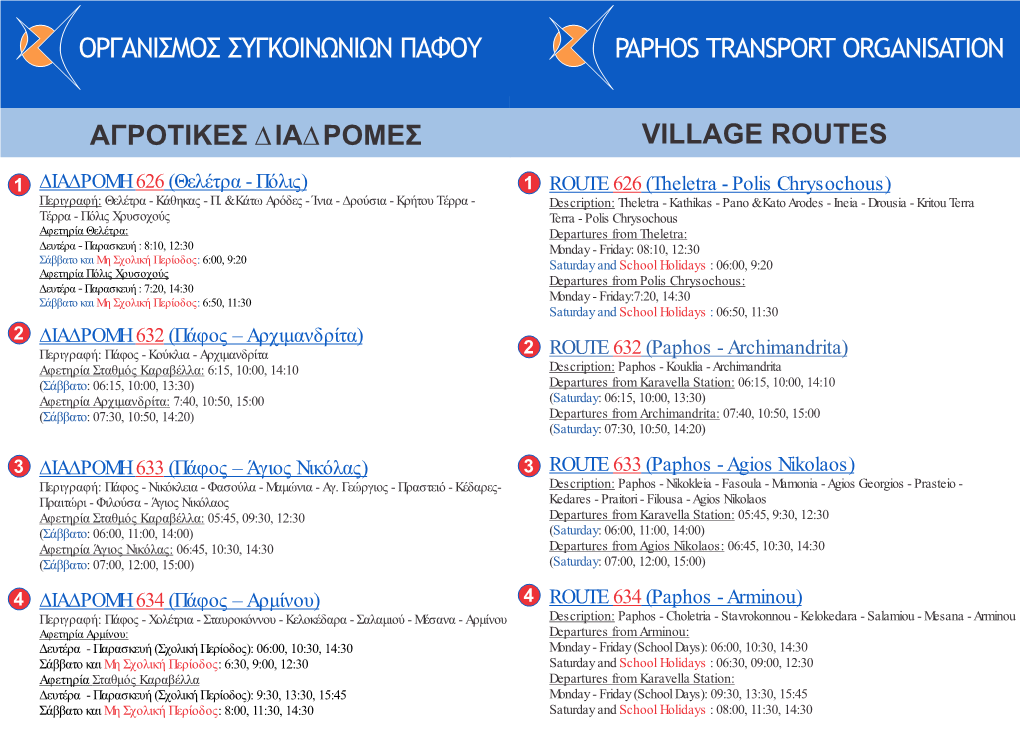 Αγροτικεσ ∆Ια∆Ρομεσ Village Routes