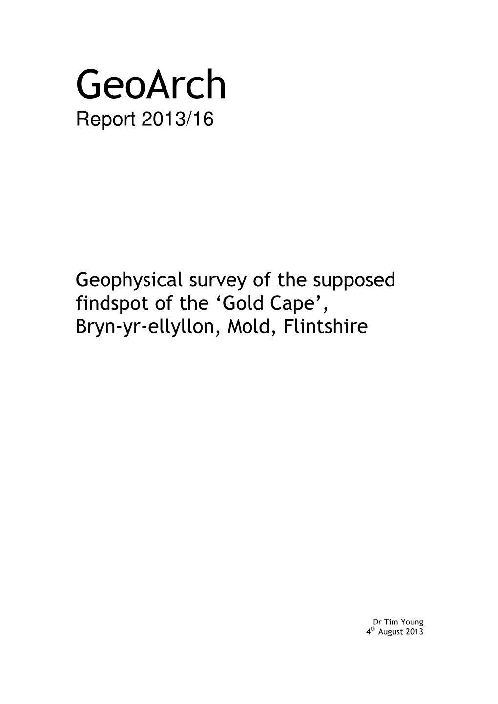 Geoarch Report 2013/16