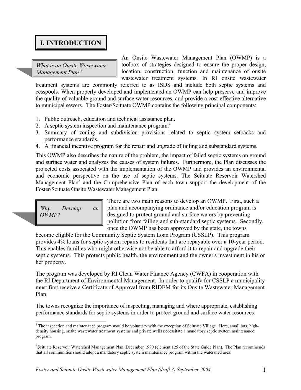 Onsite Wastewater Management Plan